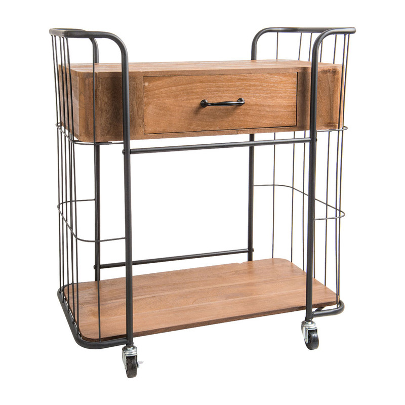 Bakkerskast met lade - 75x41x76 cm - zwart
