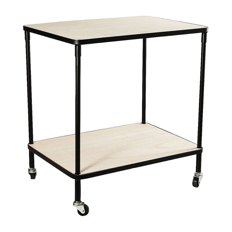 Trolley  2 planken - zwart - 40x55x62 cm