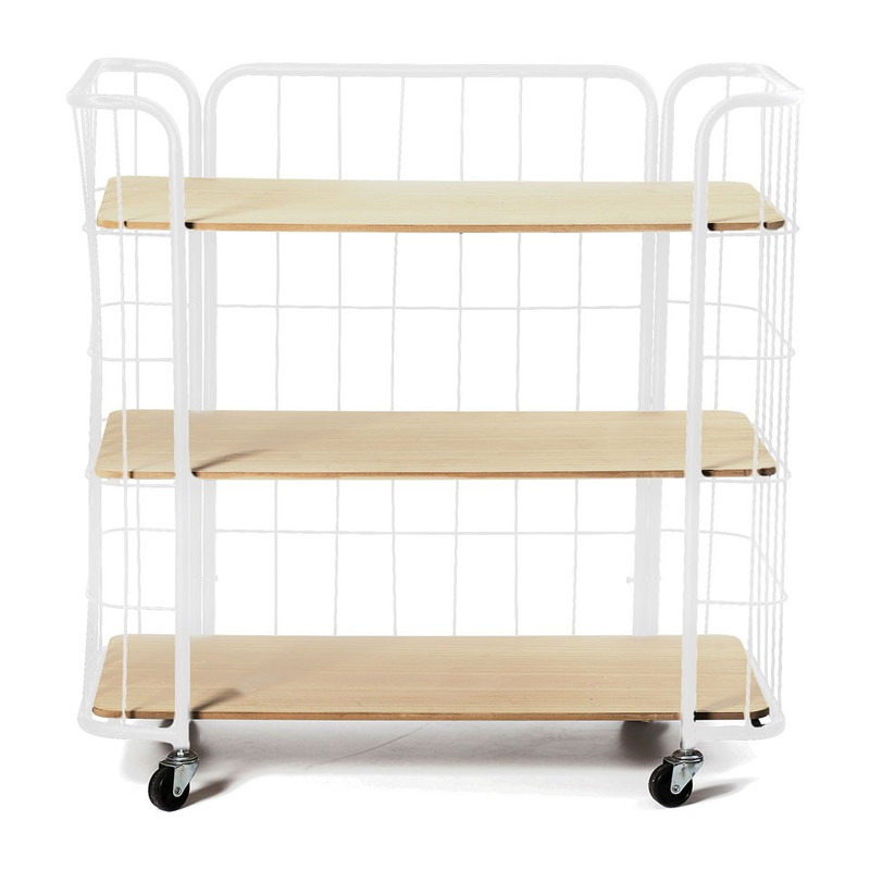 Bakkerskast breed - 3 planken - wit