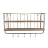 Wand-bakkerskast met haken - antic gold - 80x21x42 cm