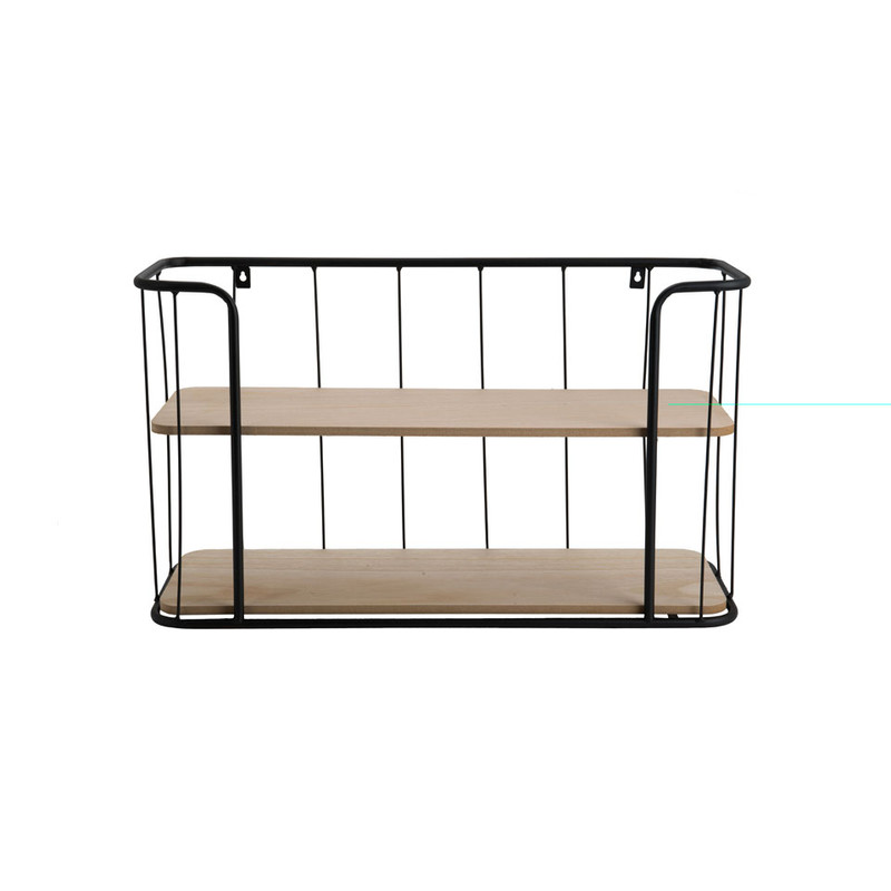 Wand-bakkerskast met 2 planken - 36x20x60 cm - zwart