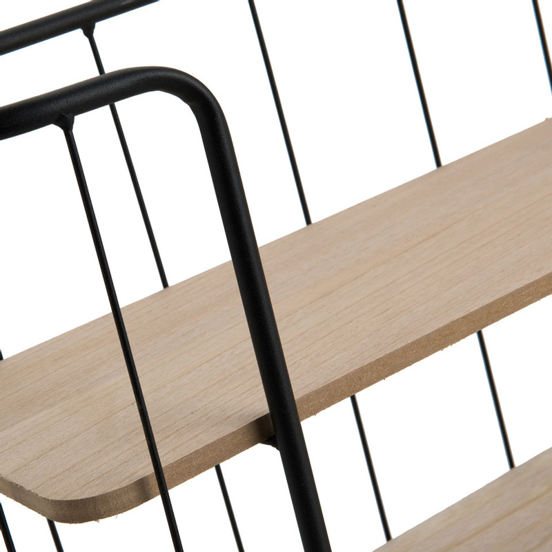 Wand-bakkerskast met 2 planken - 36x20x60 cm - zwart