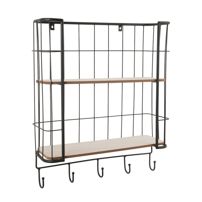 Wand-bakkerskast met haken - 51x16x62 cm
