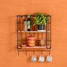 Wand-bakkerskast met haken - 51x16x62 cm