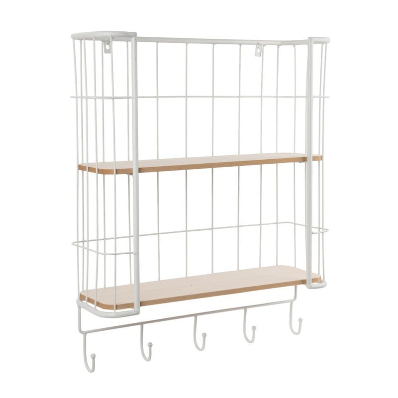 Wand-bakkerskastje met haken - 16x51x62 cm - wit