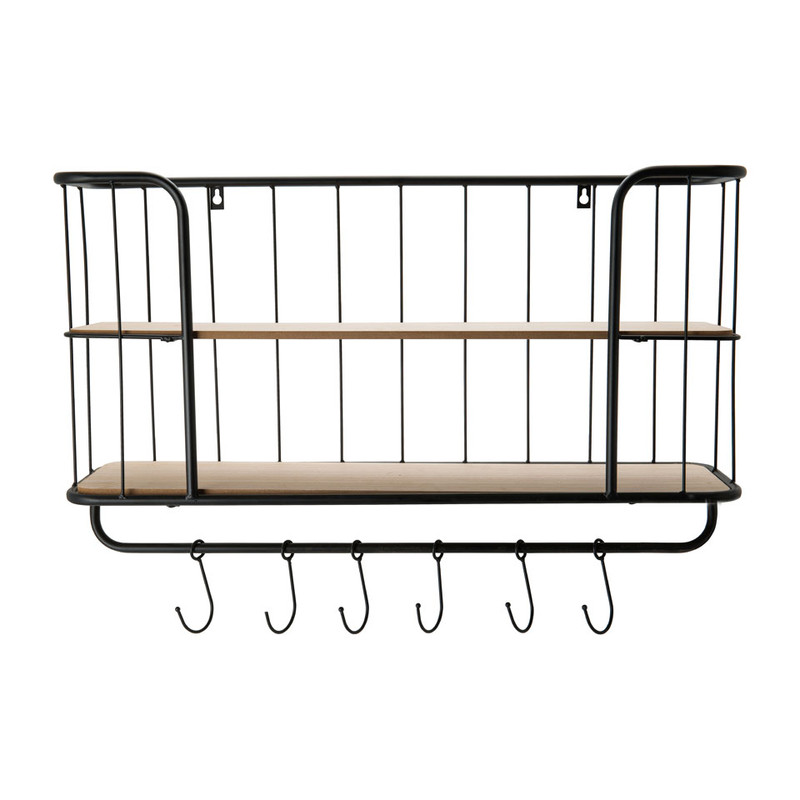 Wand-bakkerskast met haken - 75x20x53 cm