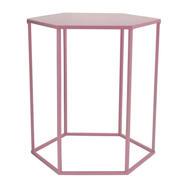 Bijzettafeltje 6-kant - roze - 40x45x50 cm
