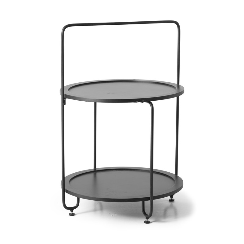 Bijzettafeltje/etagère XL- zwart - ⌀47x69 cm