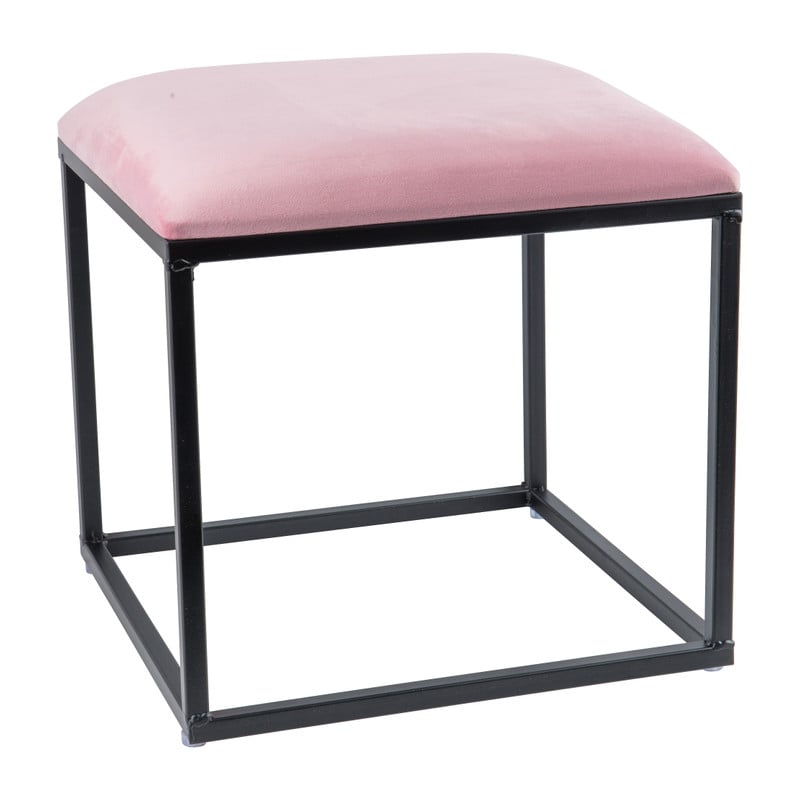 Krukje velvet - roze - 37x37x38 cm
