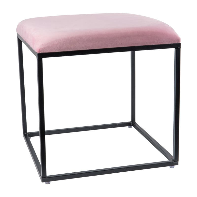 Krukje velvet - roze - 45x45x46 cm
