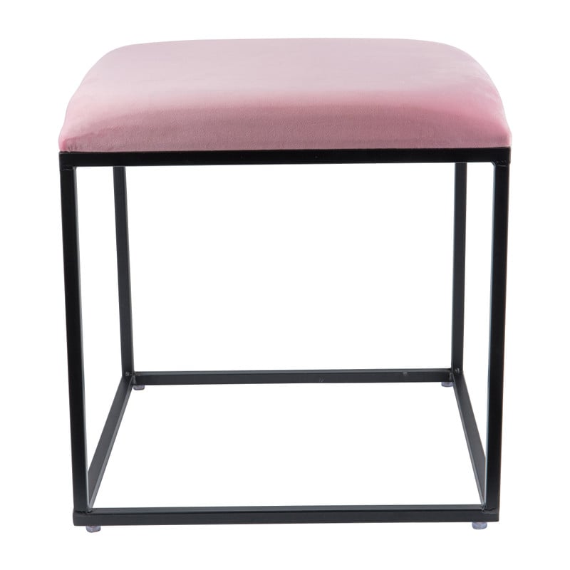 Krukje velvet - roze - 45x45x46 cm