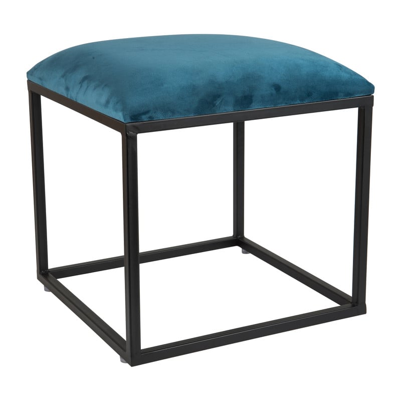 Krukje velvet - blauw - 37x37x38 cm