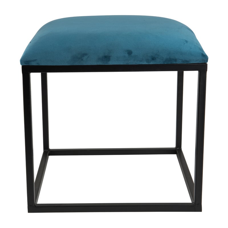 Krukje velvet - blauw - 37x37x38 cm