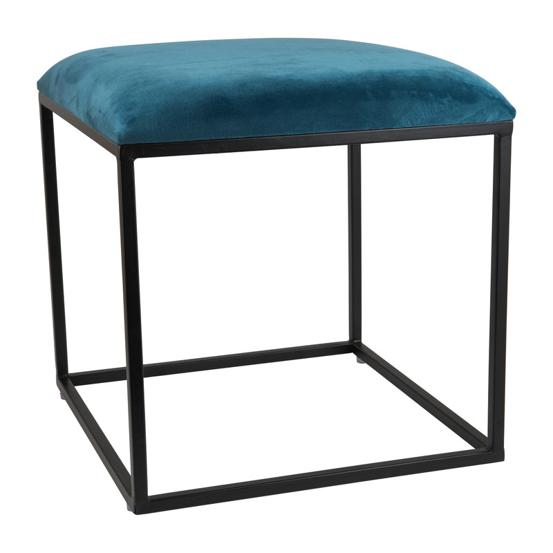 Krukje velvet - blauw - 45x45x46 cm
