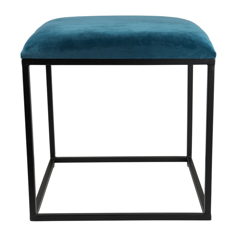 Krukje velvet - blauw - 45x45x46 cm