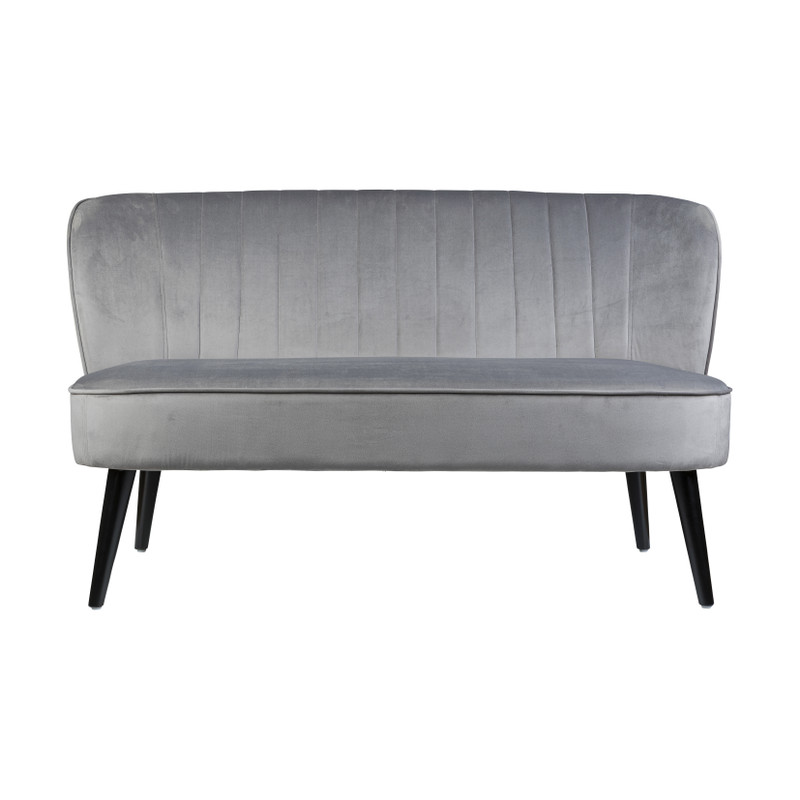 Bankje velvet - grijs - 132x66x74 cm