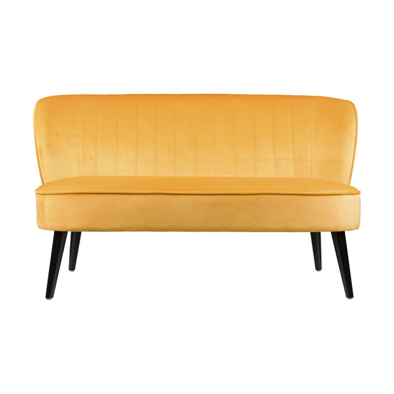 Bankje velvet - geel - 132x66x74 cm