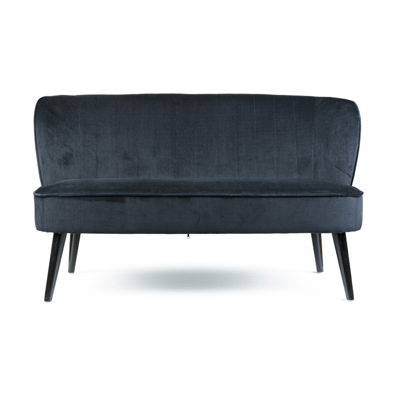 Bankje velvet - zwart - 132x66x74 cm