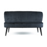 Bankje velvet - zwart - 132x66x74 cm