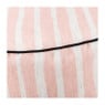 Poef rond met strepen - 40x20 cm - roze/wit 