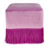 Poef velvet met kwastjes - paars - 35x35x35 cm