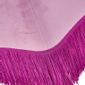 Poef velvet met kwastjes - paars - 35x35x35 cm