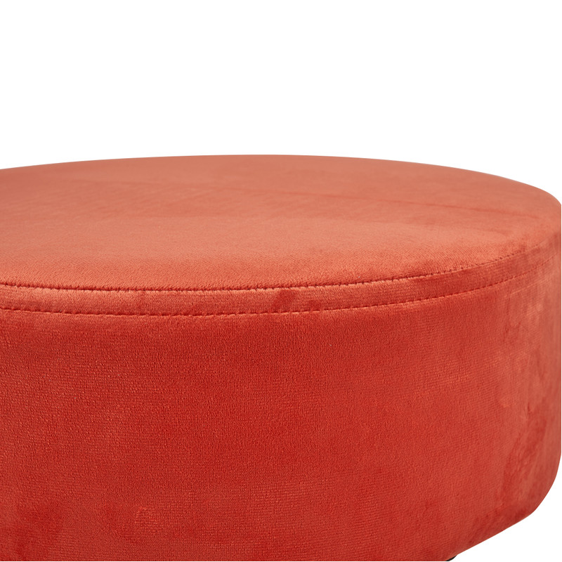 Krukje velvet met houten poten  - rood - 35x35 cm
