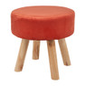 Krukje velvet met houten poten  - rood - 35x35 cm