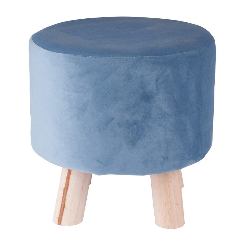 Krukje velvet met mini pootjes - blauw - ø28x28 cm 