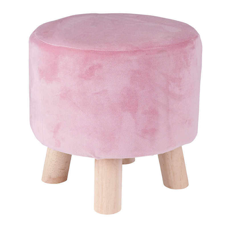 Krukje velvet met mini pootjes - roze - ø28x28 cm 