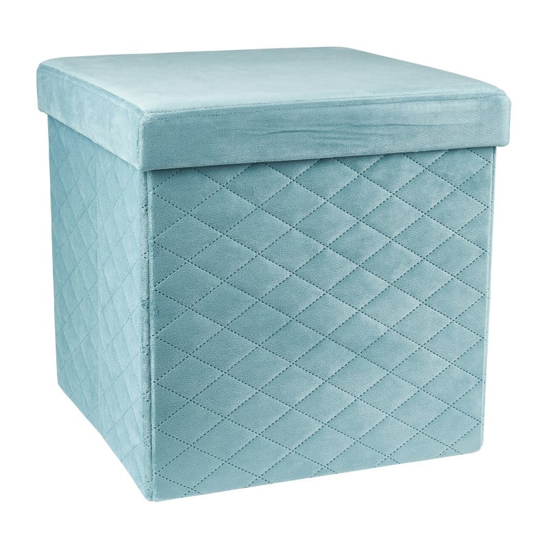 Opbergpoef opvouwbaar - blauw - 38x38x38 cm 