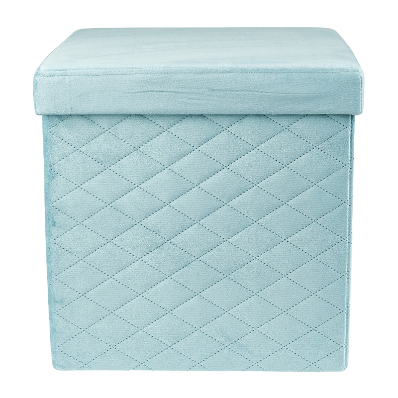 Opbergpoef opvouwbaar - blauw - 38x38x38 cm 