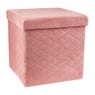 Opbergpoef opvouwbaar - oud roze - 38x38x38 cm 