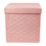 Opbergpoef opvouwbaar - oud roze - 38x38x38 cm 