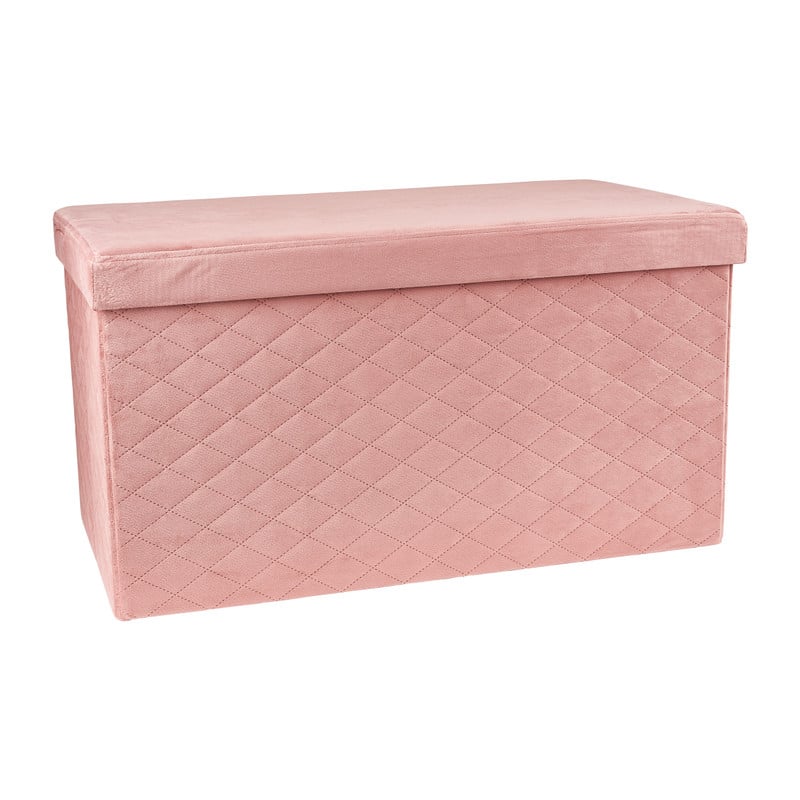 Opbergpoef opvouwbaar - oud roze - 70x38x38 cm 