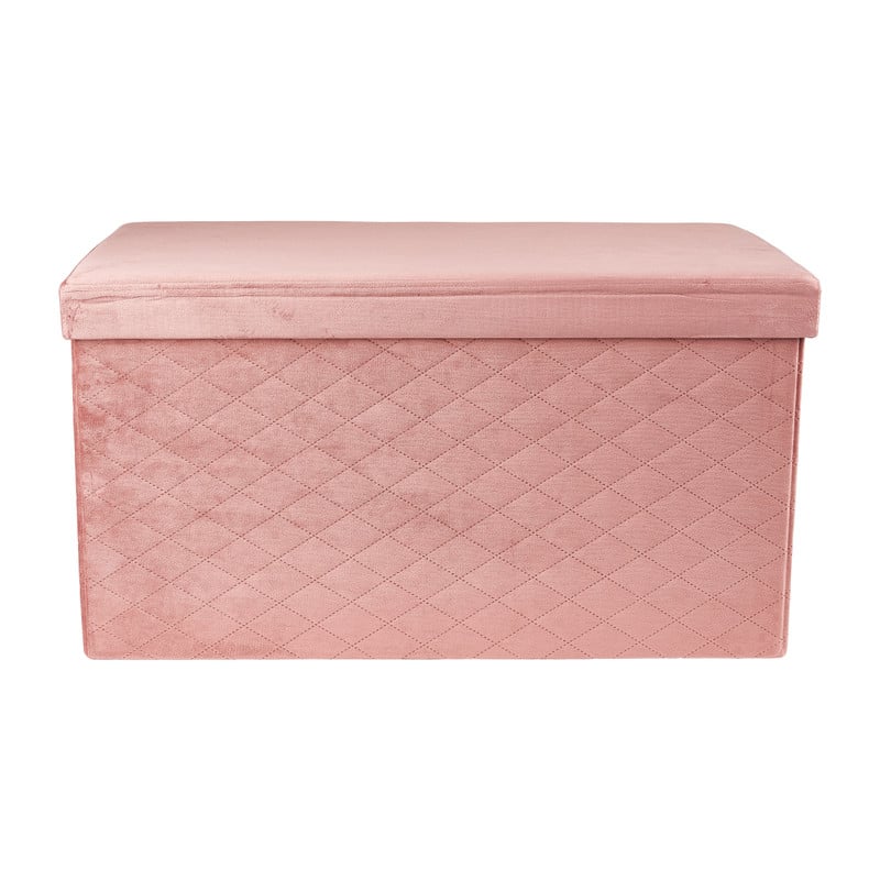 Opbergpoef opvouwbaar - oud roze - 70x38x38 cm 