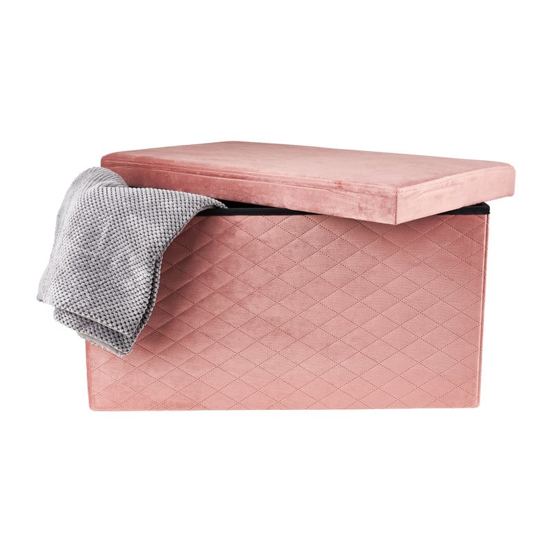 Opbergpoef opvouwbaar - oud roze - 70x38x38 cm 