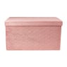 Opbergpoef opvouwbaar - oud roze - 70x38x38 cm 
