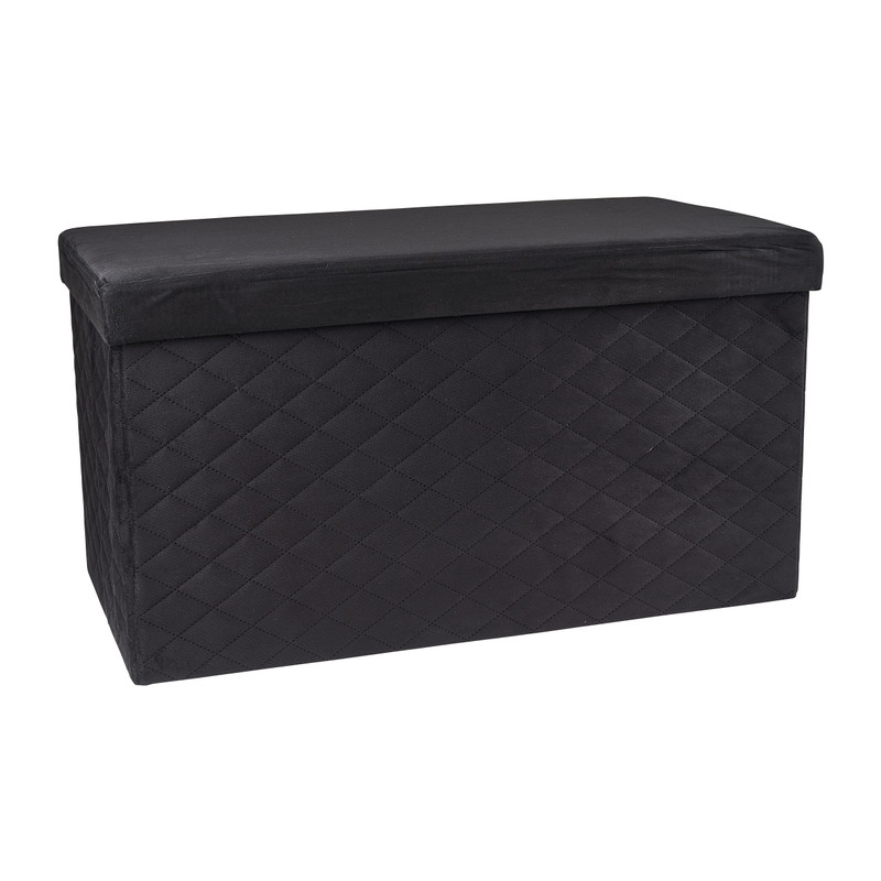 Opbergpoef opvouwbaar - zwart - 70x38x38 cm 