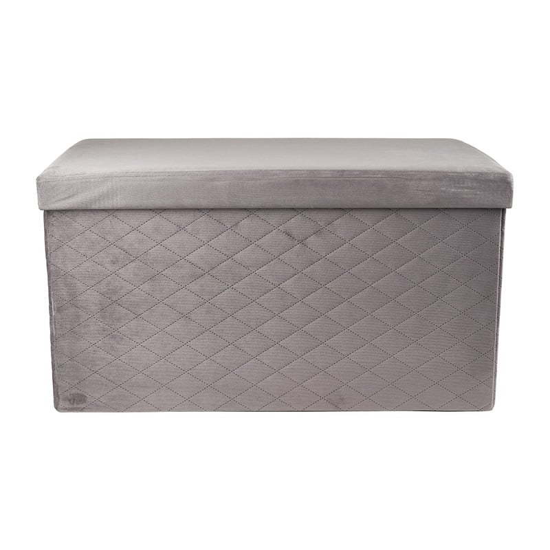 Opbergpoef opvouwbaar - grijs - 70x38x38 cm 