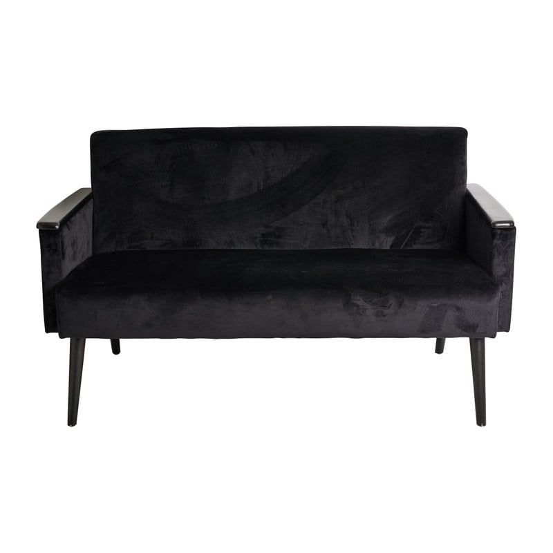 2-zits bankje Elisa - zwart - 137x76x79 cm