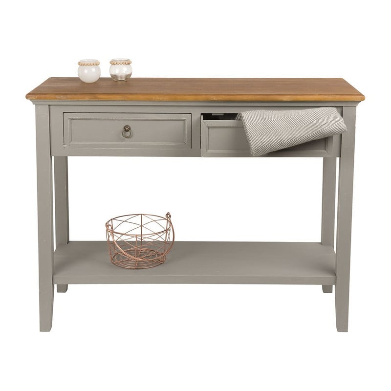 Sidetable met 2 laden - grijs 