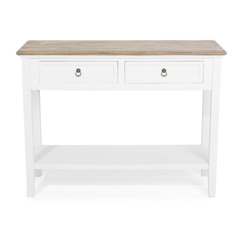 Sidetable met 2 laden - wit