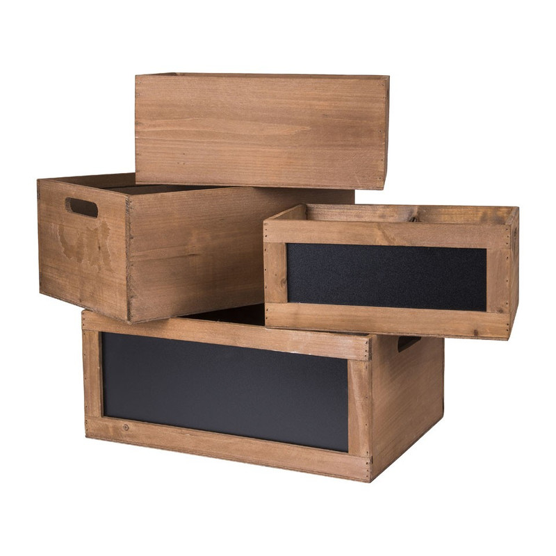 Kistje met schoolbord - 43x30x18,7 cm