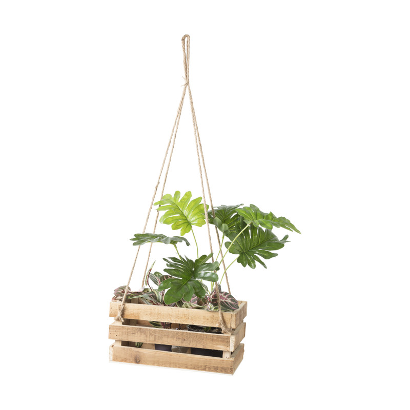 Houten krat hanger - 38x21x15 cm