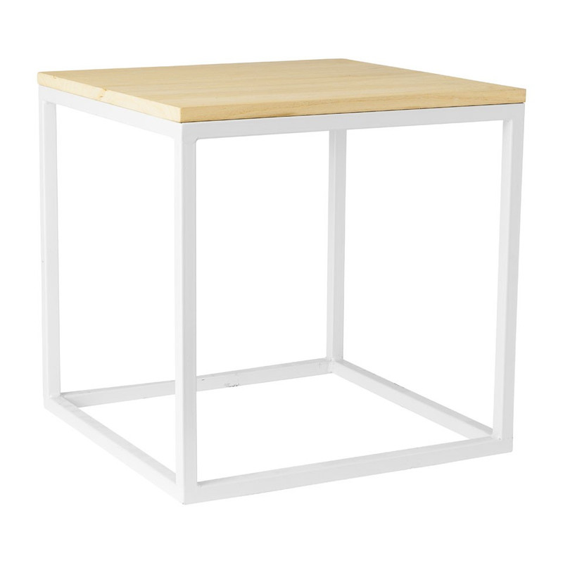 Bijzettafel met metalen frame - 35x35x35 cm