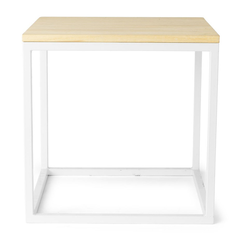 Bijzettafel met metalen frame - 35x35x35 cm