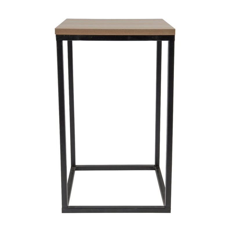 Tafeltje hout/metaal - 25x25x50 cm - zwart
