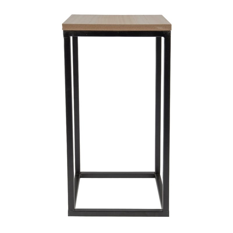 Tafeltje hout/metaal - 25x25x50 cm - zwart
