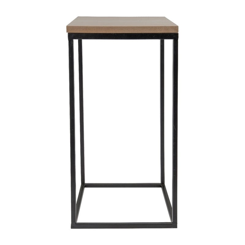 Tafeltje hout/metaal - 30x30x52 cm - zwart